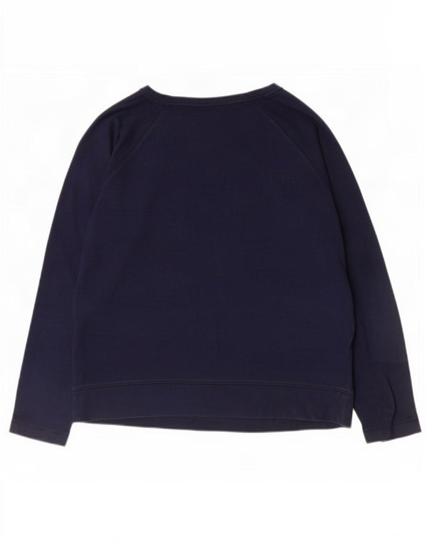 Gap Dame Sweatshirt Jumper UK 12 Medium Navyblå Bomuld
