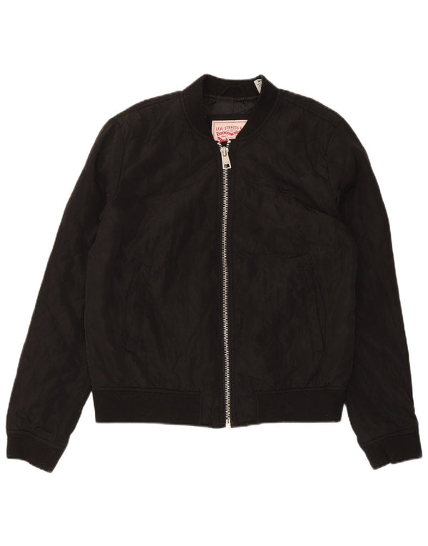 Levi's Womens Bomber Jacket UK 14 Medium Black Polyester