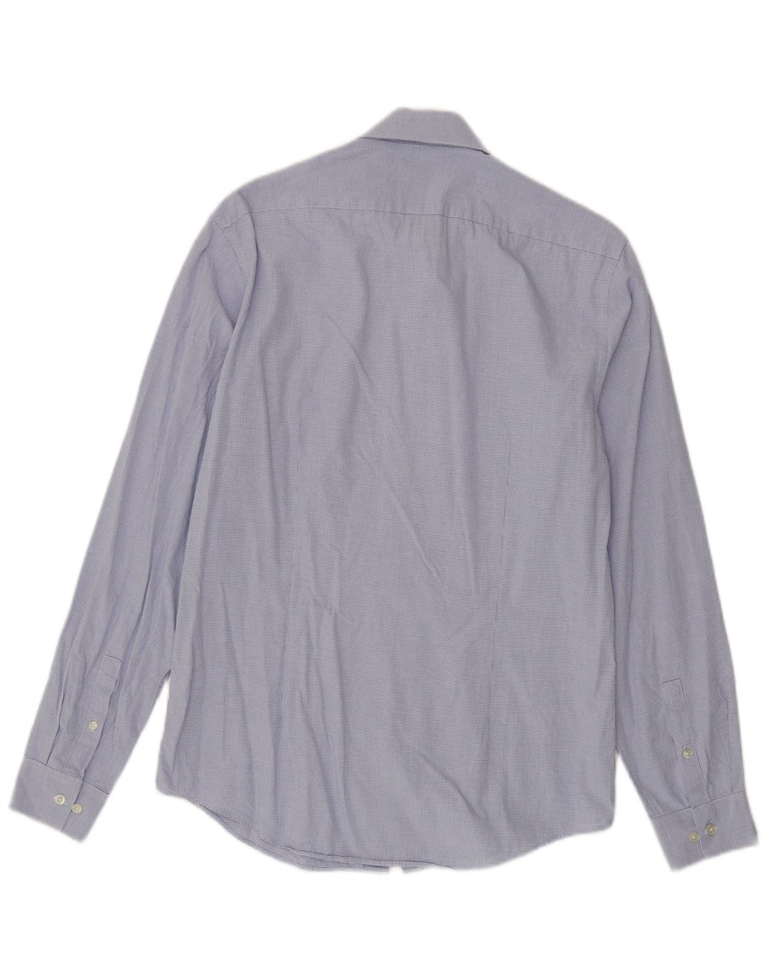 Calvin Klein Herre Fitted Shirt Størrelse 38 15 Medium Blue Gingham Cotton