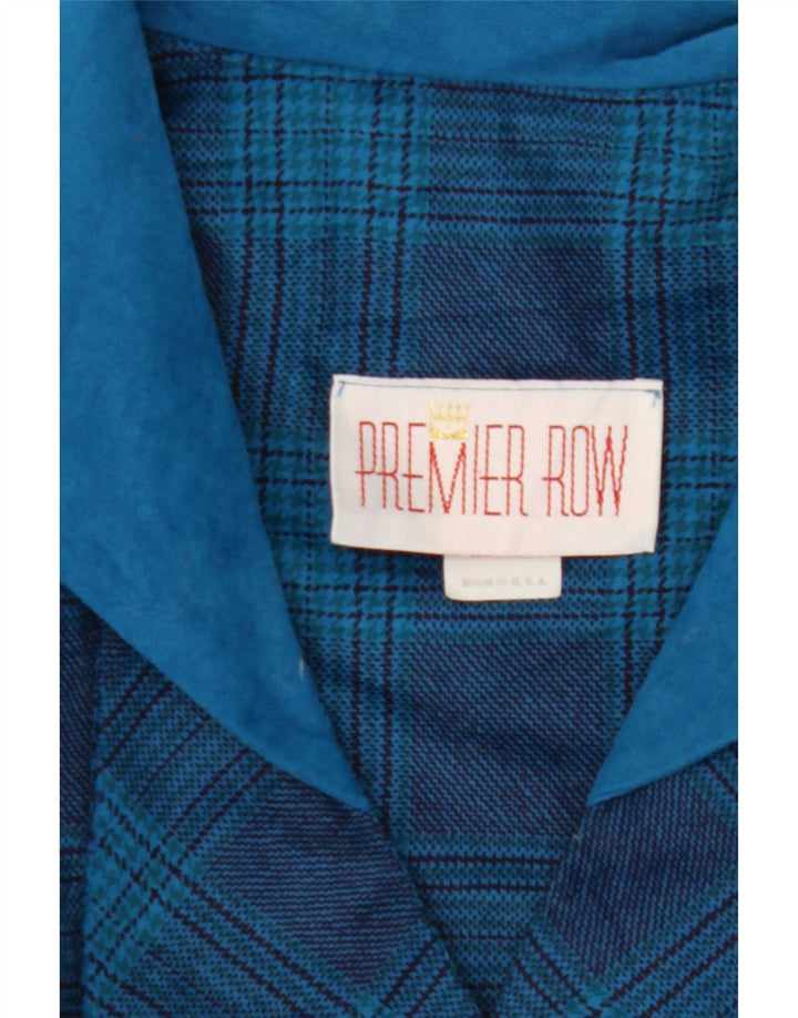 Vintage Dame Dobbeltradet Shift Dress UK 14 Medium Blue Check