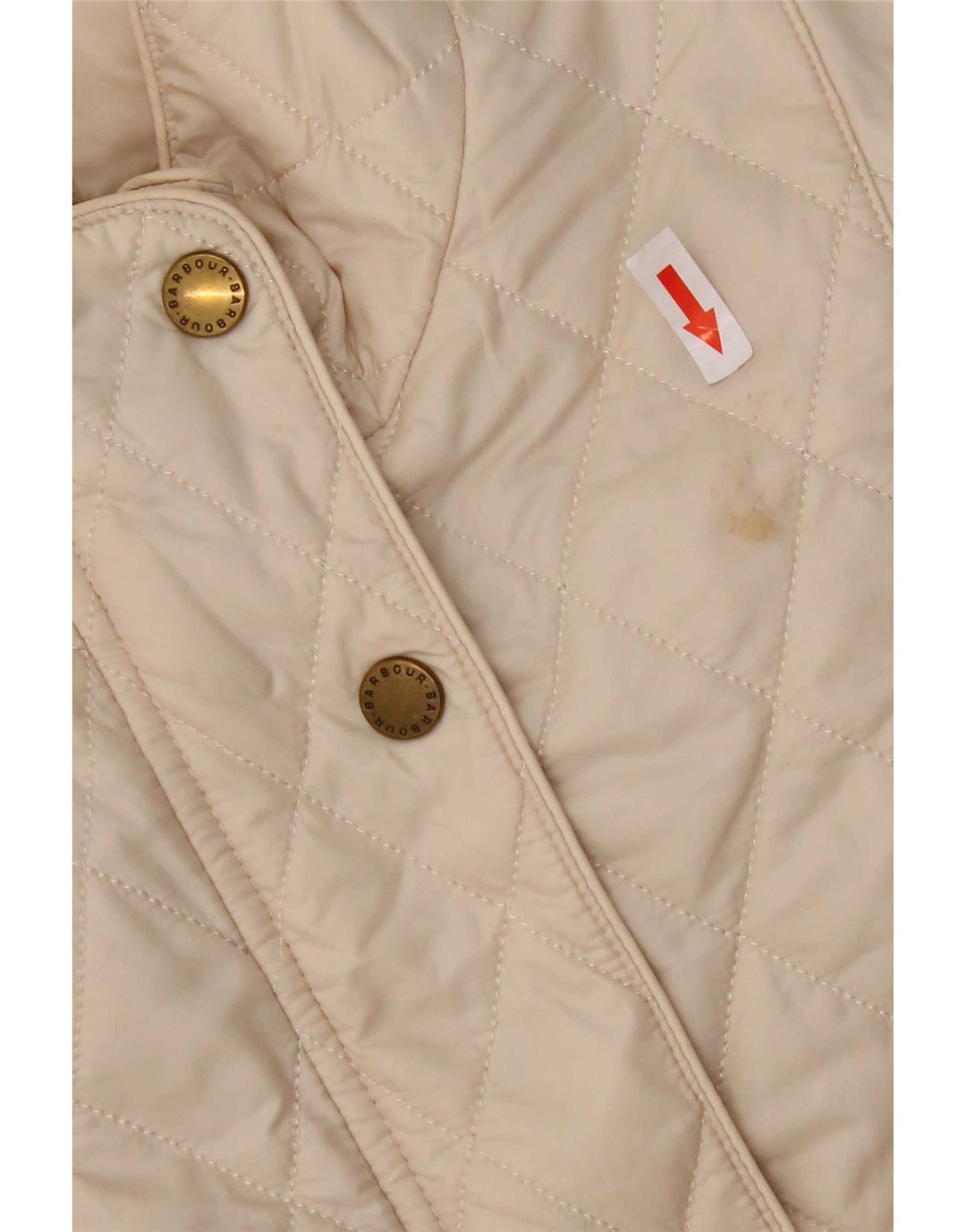 Barbour Quiltet jakke til kvinder UK 14 Stor Beige Nylon
