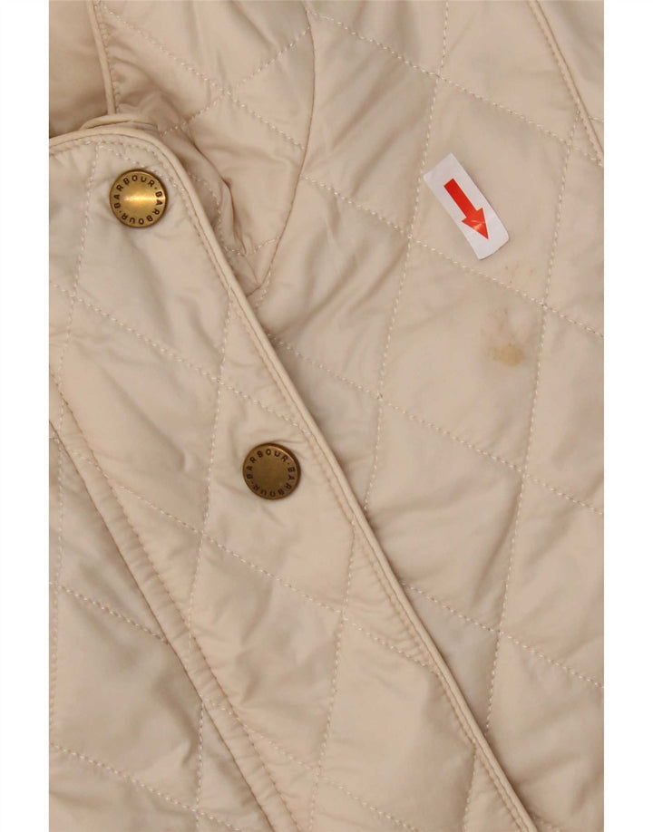 Barbour Quiltet jakke til kvinder UK 14 Stor Beige Nylon