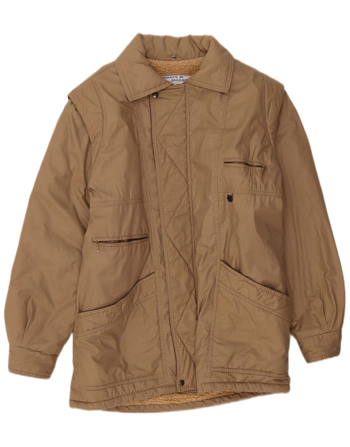 Polbot Herre Sherpa Jacket UK 40 Stor Beige Bomuld