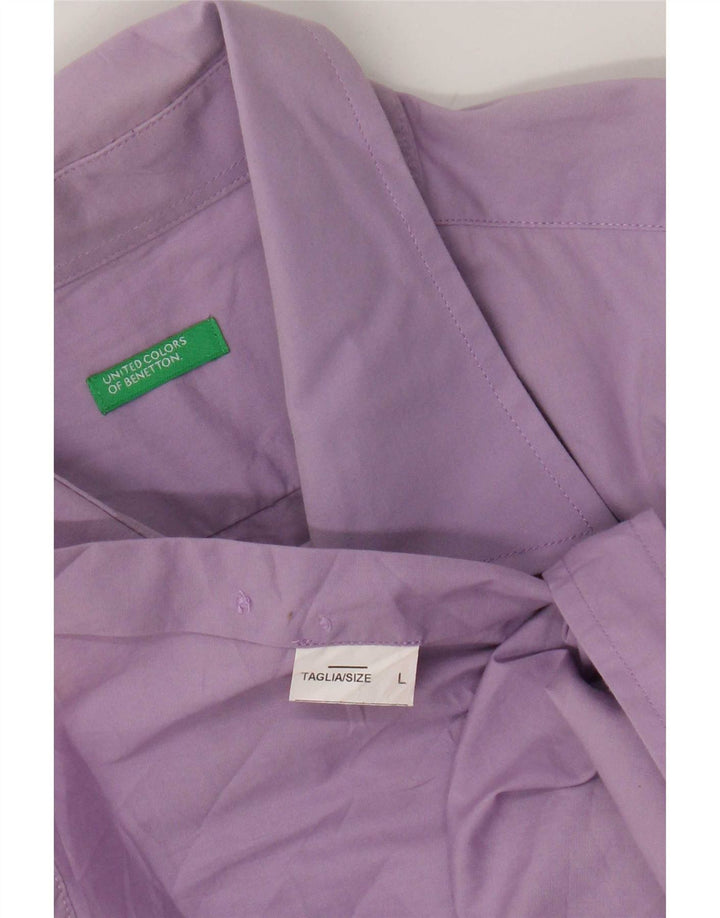 Benetton herreskjorte stor lilla