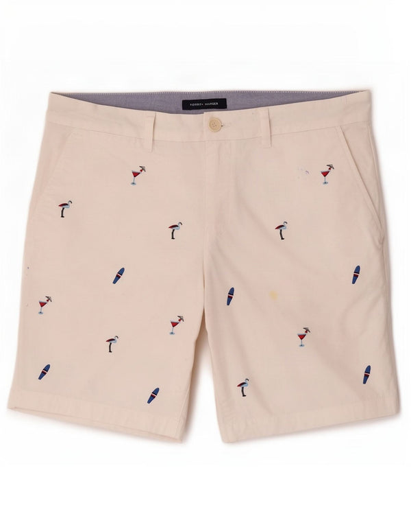 Tommy Hilfiger Herre Grafiske Chino Shorts W31 Medium White