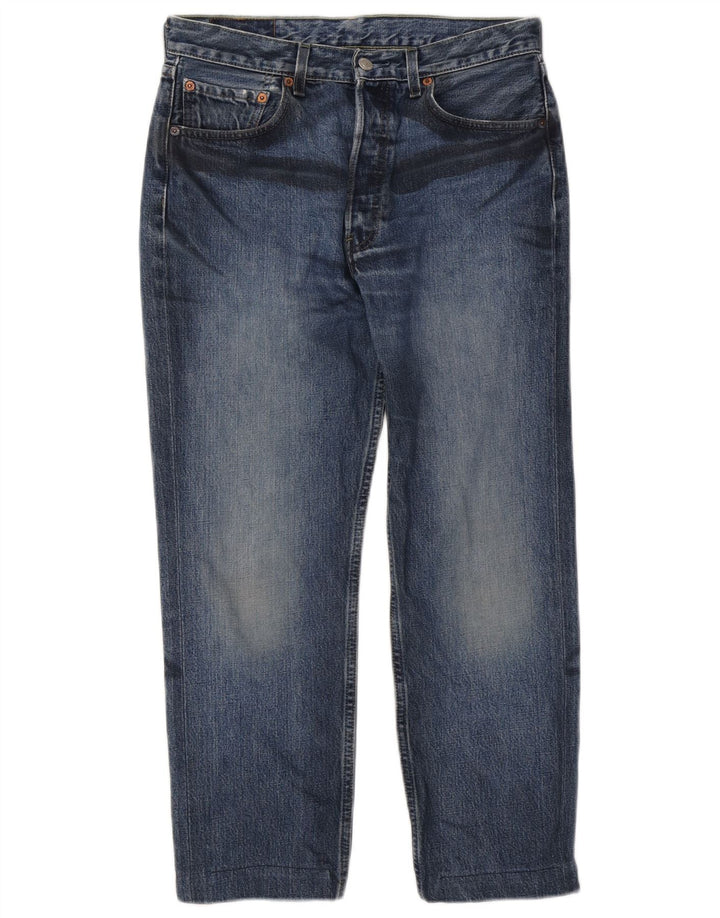 Levi's Herre 501 Cropped Straight Jeans W28 L25 Blå Bomuld