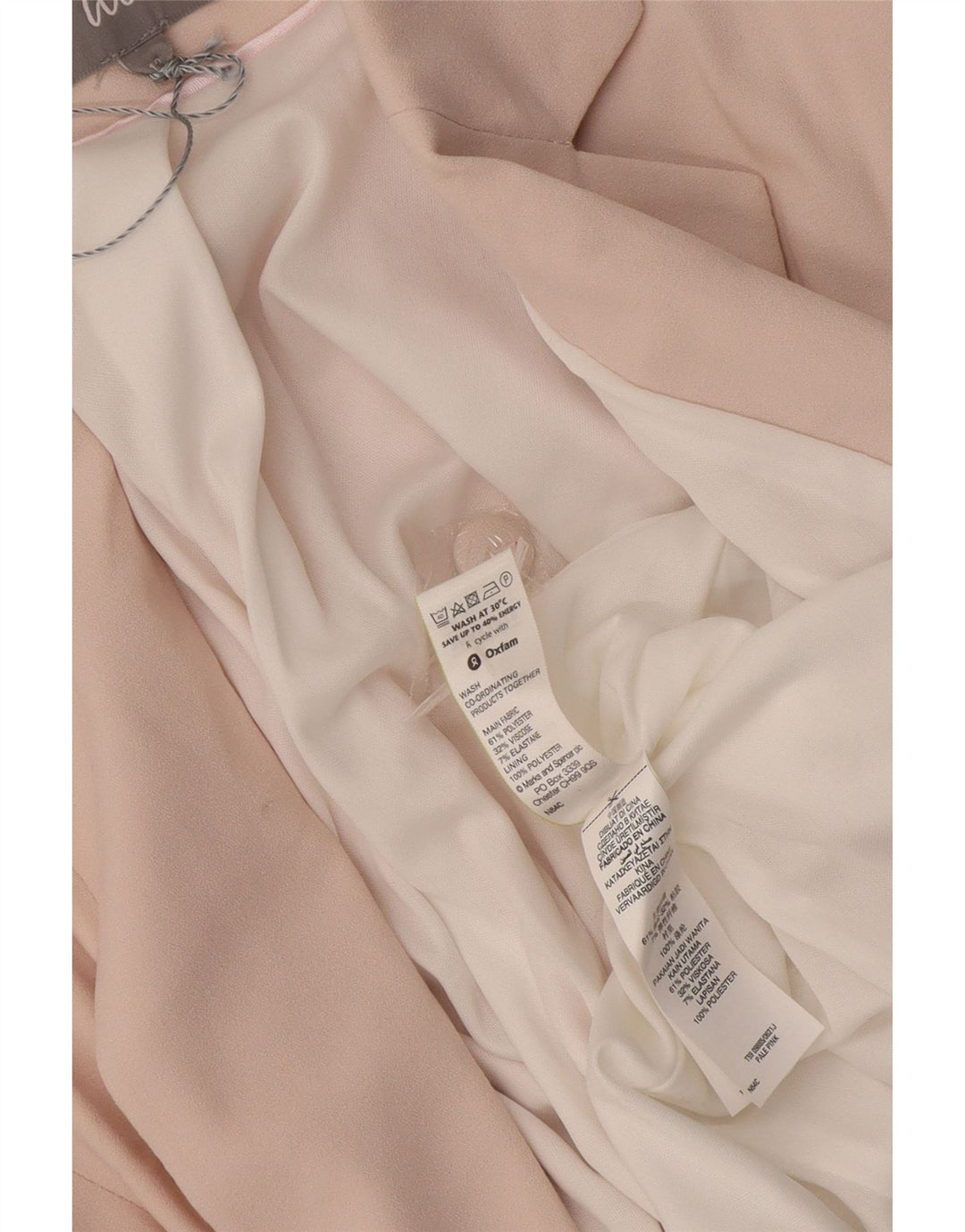 Marks & Spencer Dame 3/4 ærmet åben blazerjakke UK 12 Medium Pink