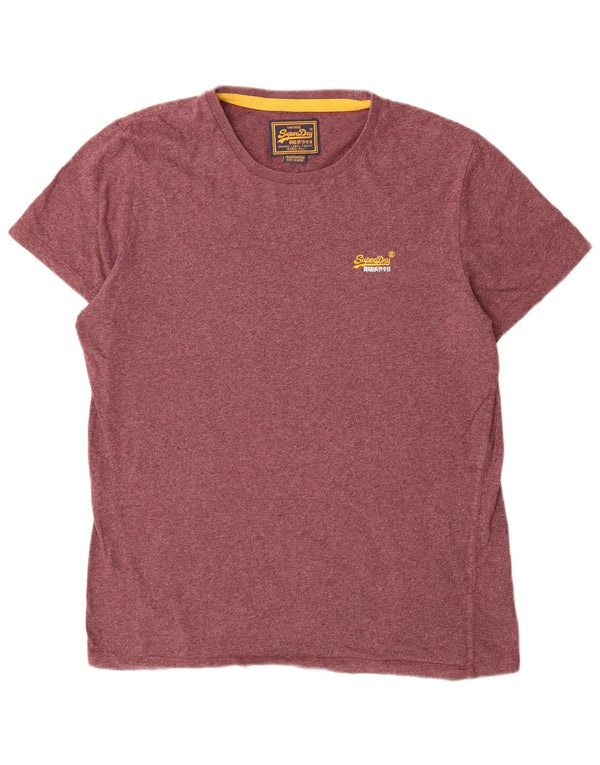 Superdry T-shirt top til mænd XL Bourgogne bomuld