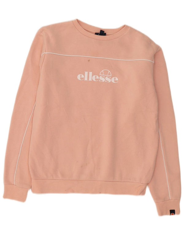 Ellesse Womens Grafisk Oversized Sweatshirt Jumper UK 10 Small Orange