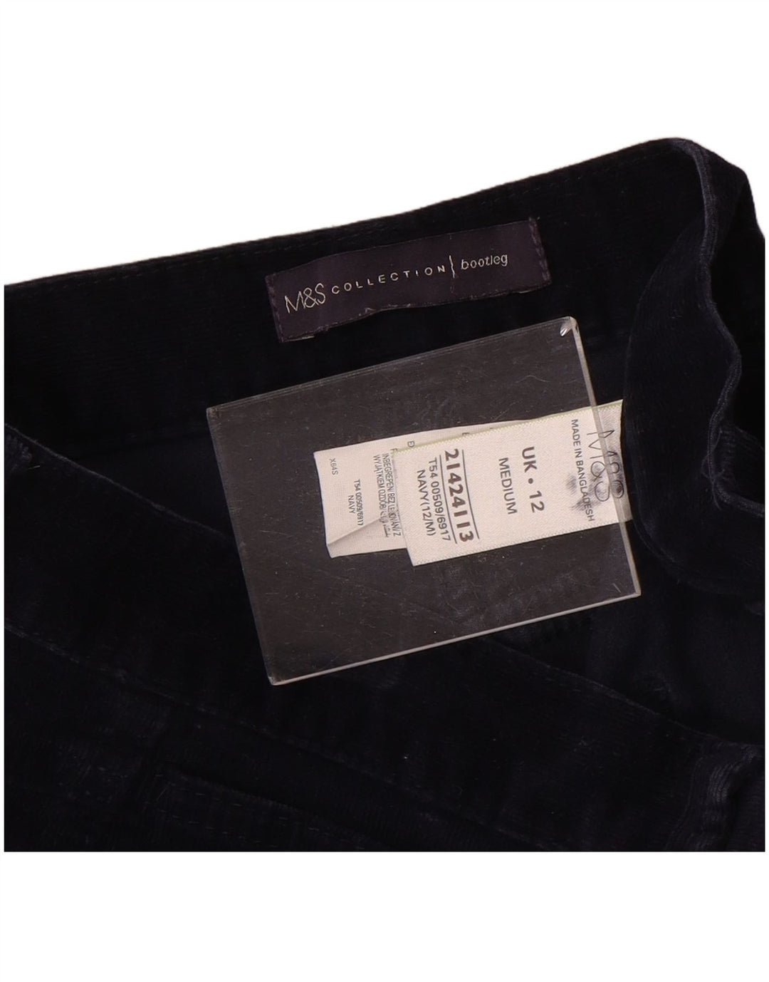 Marks & Spencer Dame Bootcut Cropped Trousers UK 12 Medium W32 L25 Navy B