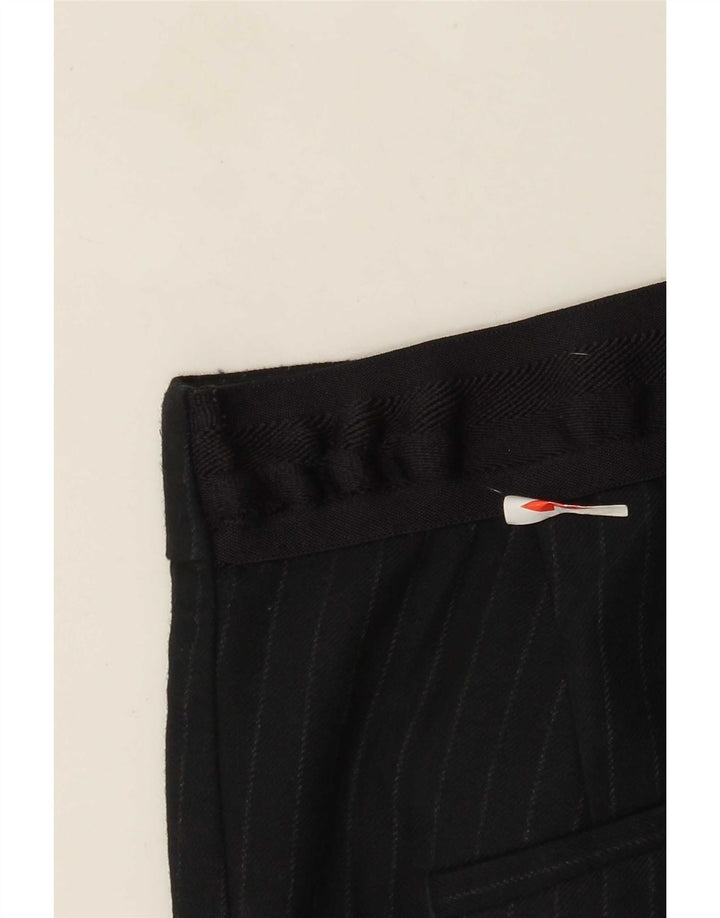 Zara Slim Suit Bukser Små W26 L27 Marineblå nålestribet polyester