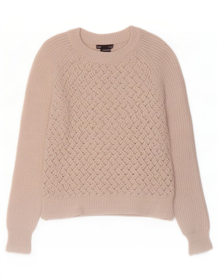 Marks & Spencer Dame Boat Neck Jumper Sweater UK 14 Medium Off White