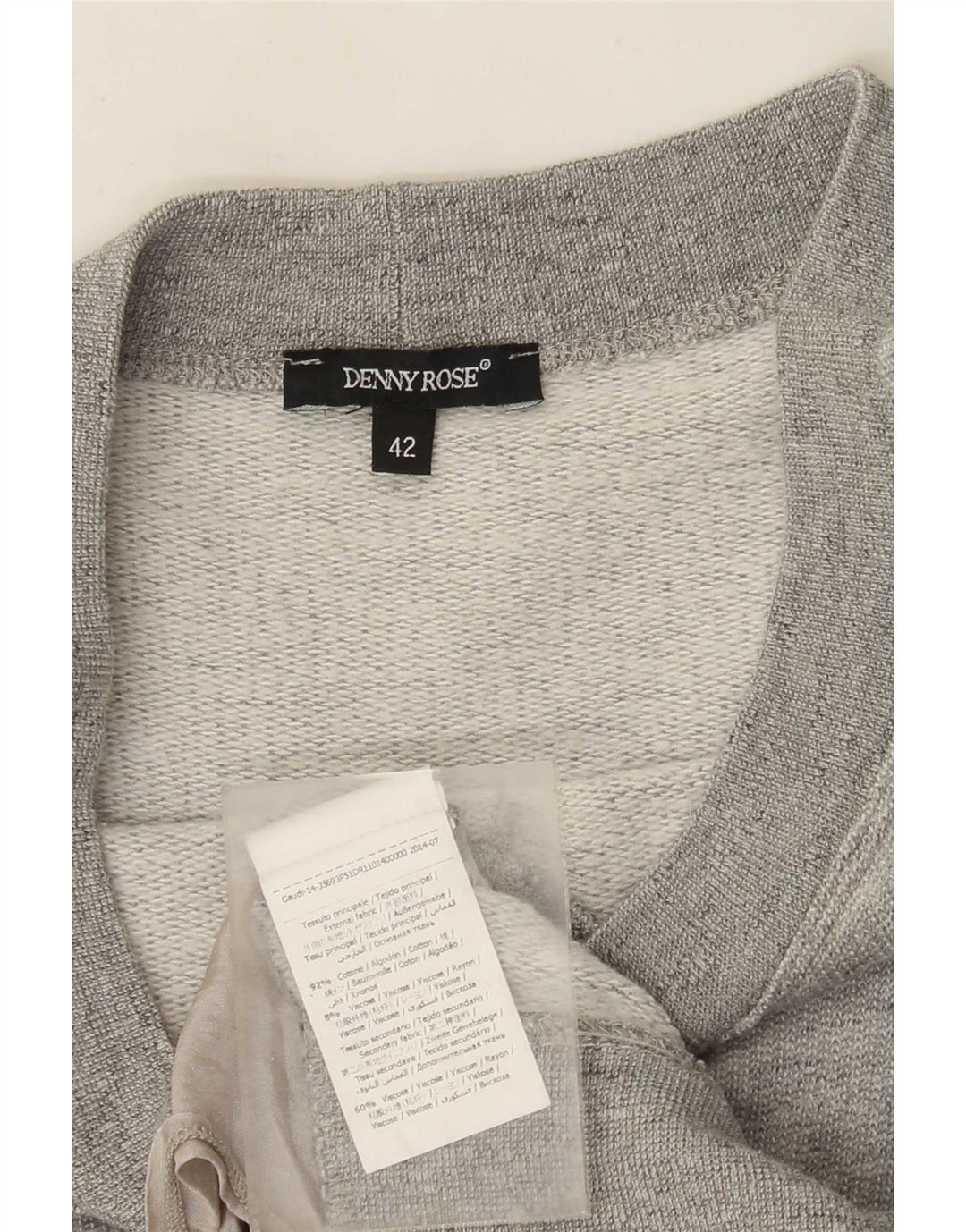 Denny Rose Dame Langærmet Jumper Kjole IT 42 Medium Grey Floral