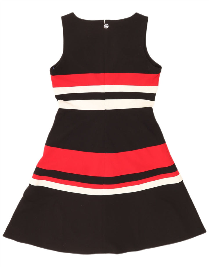 Tommy Hilfiger Dame Ærmeløs A-Line Kjole US 8 Medium Sort Stribet