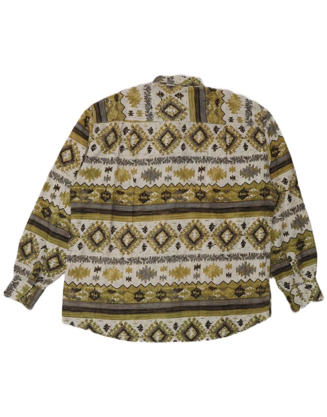 Fitzroy Herreskjorte XL Grøn Geometrisk