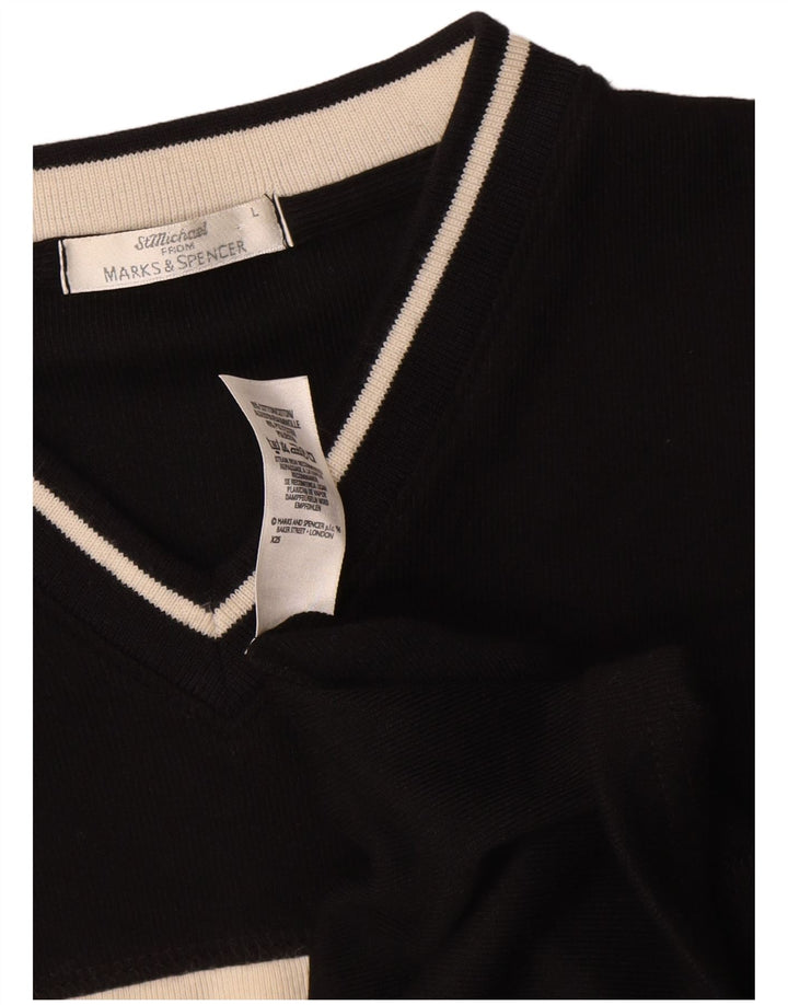 Marks & Spencer Herre St. Michael Top Langærmet Stor Sort Colourblock