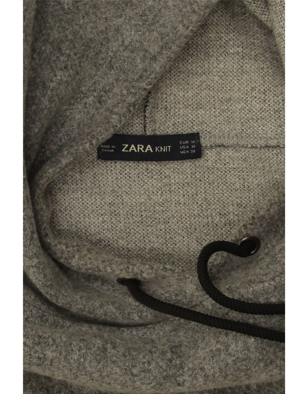 Zara Dame Oversized Hoodie Jumper UK 14 Medium Grå Akryl