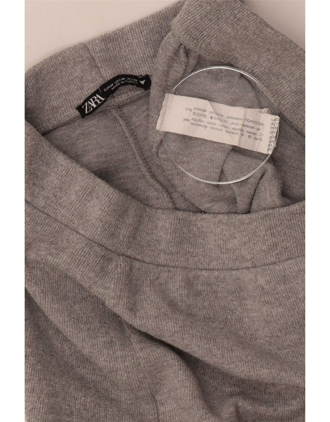 Zara Womens Tracksuit Bukser med brede ben UK 12 Medium Grey Polyester