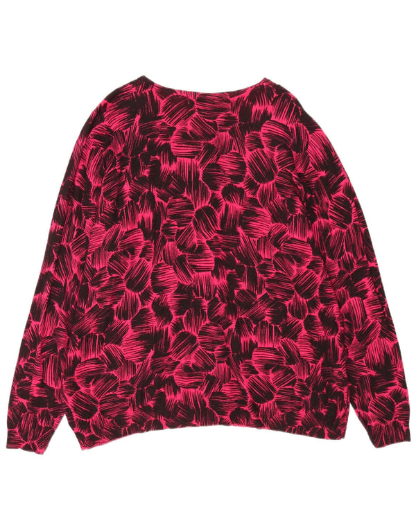 Marks & Spencer Dame Cardigan Sweater UK 22 3XL Pink Floral Viscose