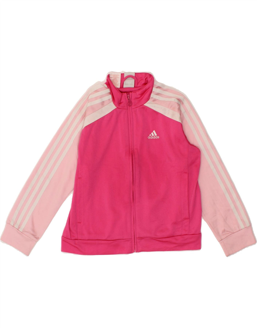 ADIDAS Girls Tracksuit Top Jacket 7-8 Years Pink Colourblock Polyester Vintage Adidas and Second-Hand Adidas from Messina Hembry 