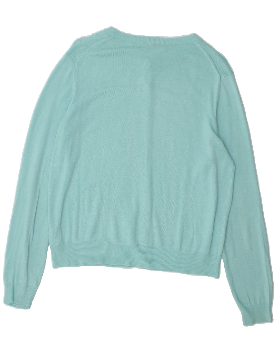 MARKS & SPENCER Womens Cardigan Sweater UK 12 Medium Turquoise Viscose Vintage Marks & Spencer and Second-Hand Marks & Spencer from Messina Hembry 