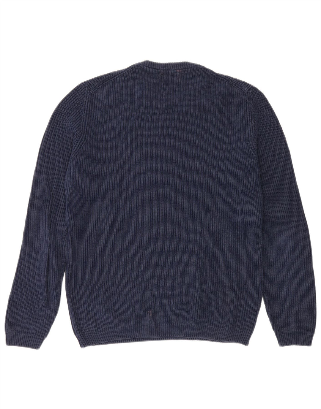 ZARA sweater med rund hals til mænd mellem marineblå bomuld