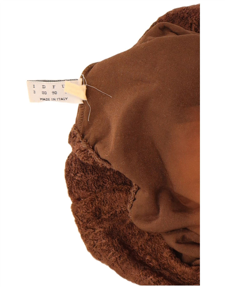 Vintage langærmet bodysuit til kvinder UK 12 medium brun polyamid