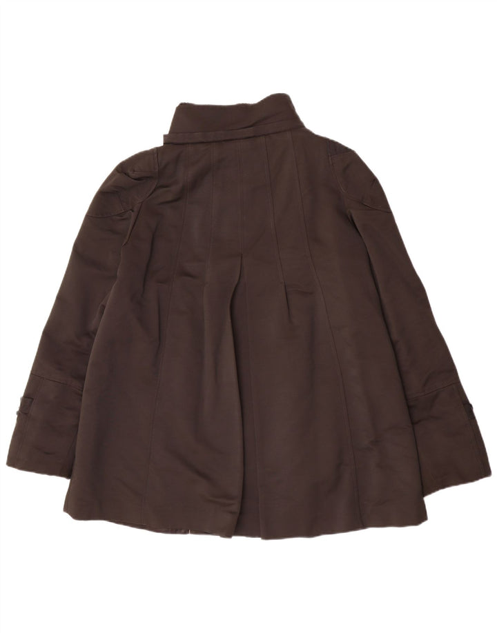 Zara Dame Windbreaker Jacket UK 14 Stor Brun Bomuld