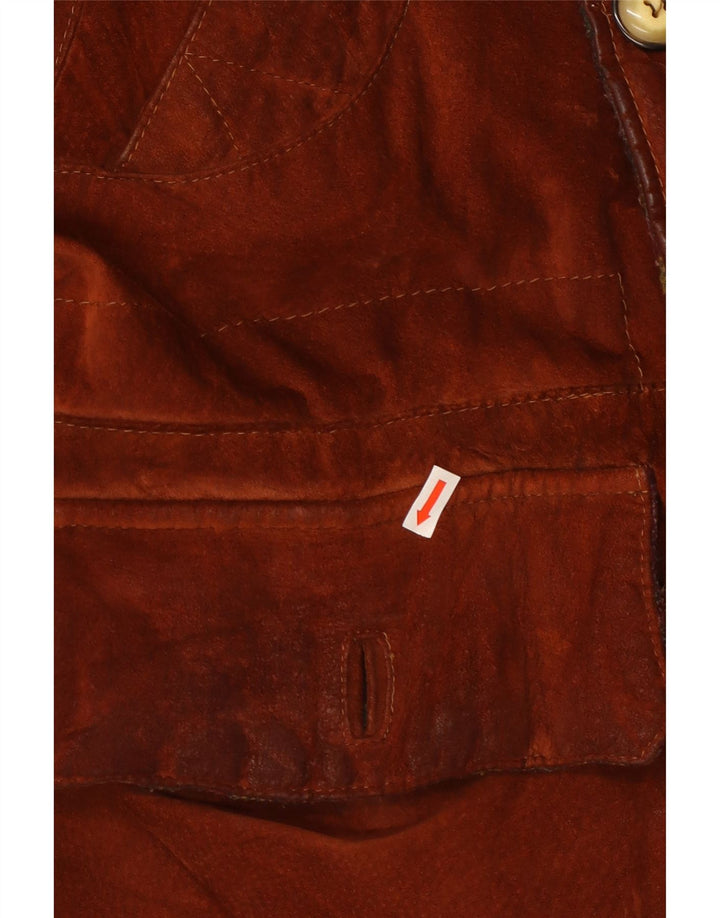 Vintage herre ruskindsjakke IT 54 2XL brunt læder