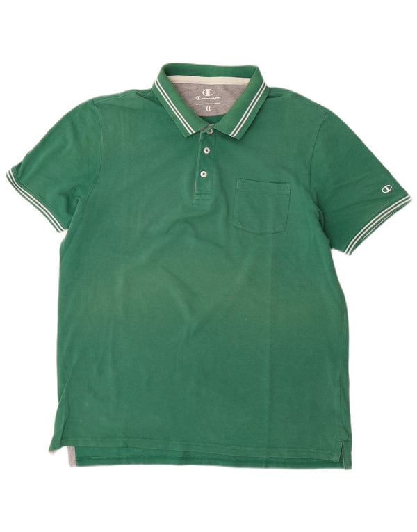 Champion herre poloshirt XL Grøn bomuld