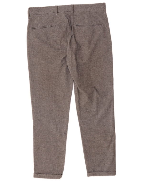 Zara Herre Crop Chino Bukser EU 36 XS W29 L24 Grå Polyester