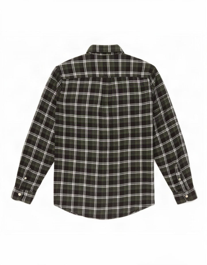 Chaps Herre Flanellskjorte Stor Grøn Plaid Bomuld