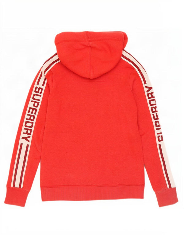 Superdry grafisk hættetrøje til kvinder UK 10 Small Red Colourblock Bomuld