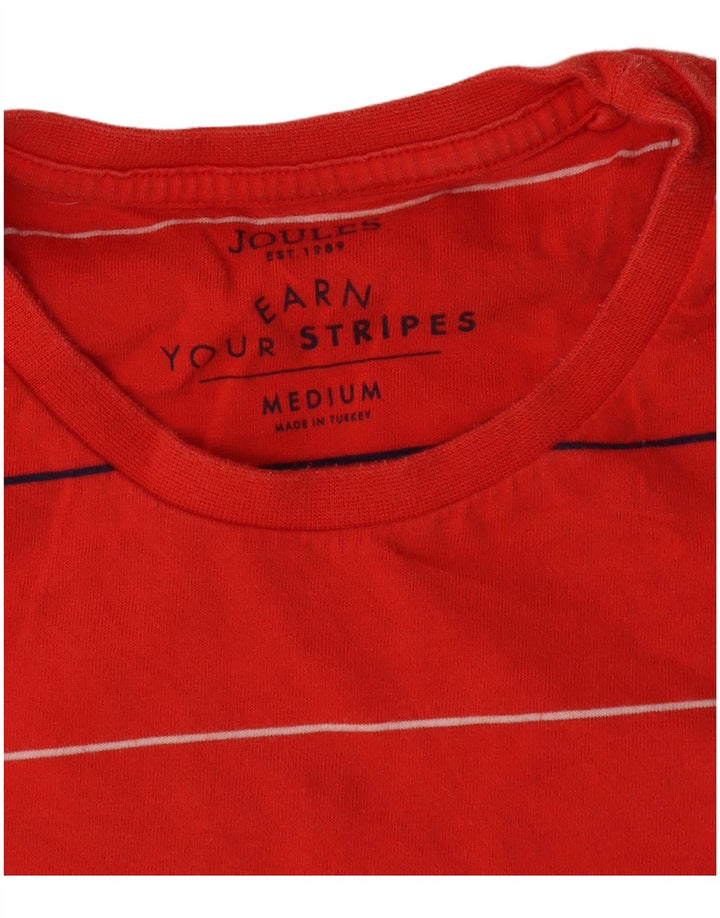 Joules Herre T-Shirt Top Medium Rød Stribet Bomuld