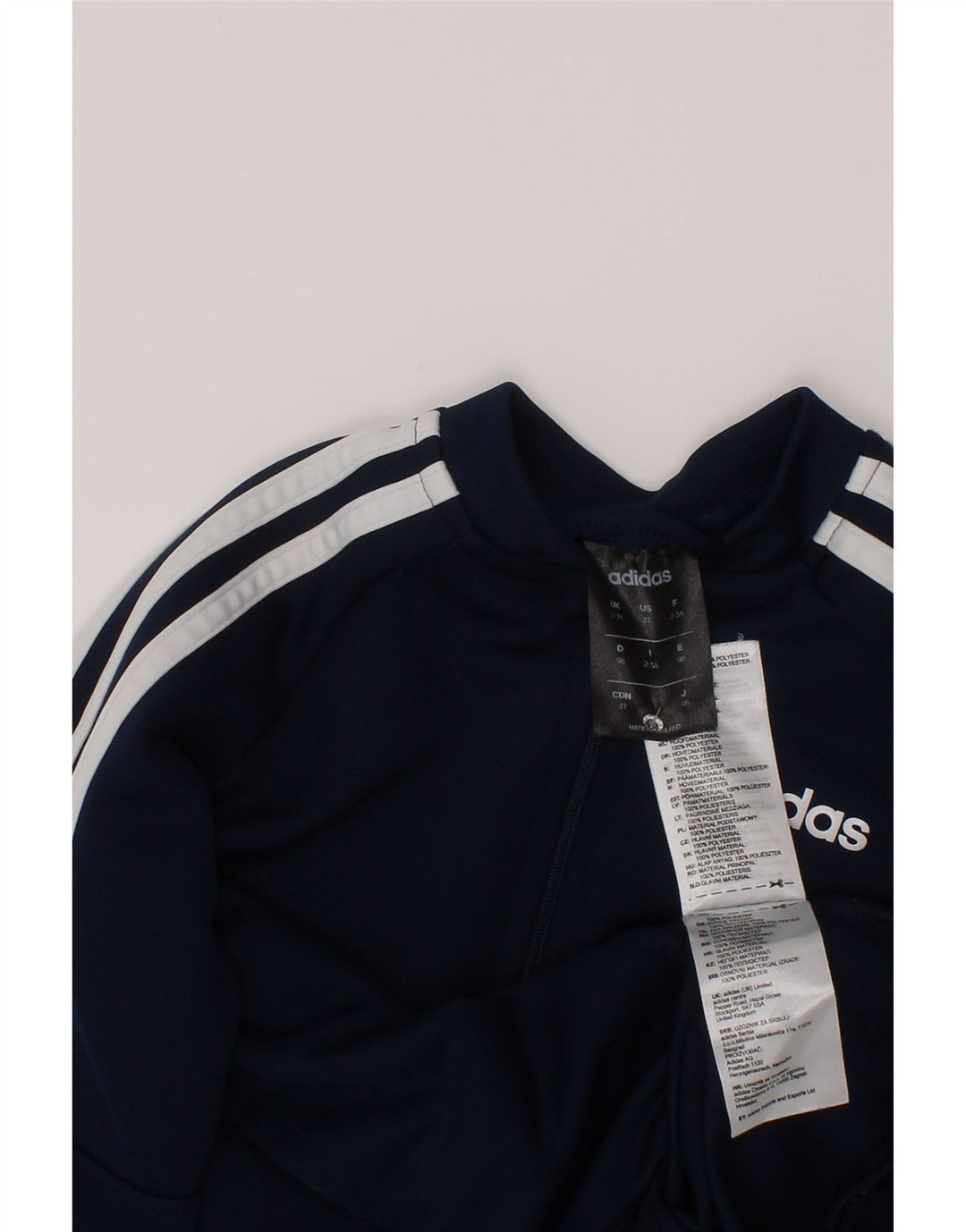 Adidas Drenge Træningsdragt Topjakke 7-8 År Marineblå Polyester
