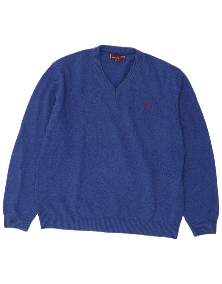 Marlboro Classics Herre V-hals sweater 3XL Blå Uld