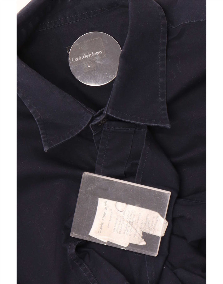 Calvin Klein Jeans Herreskjorte Stor marineblå bomuld