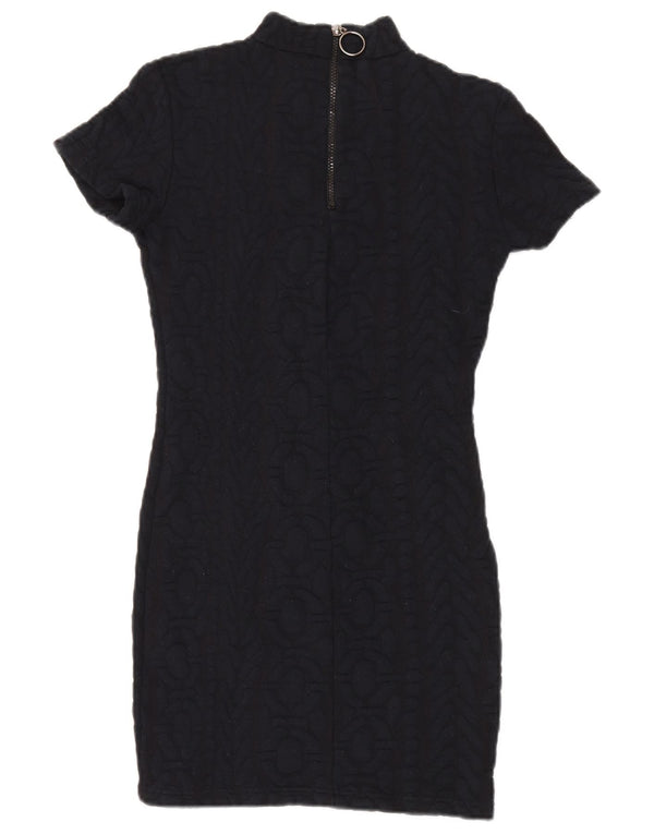 Topshop Dame Kortærmet Jumper Dress UK 10 Small Black Polyester