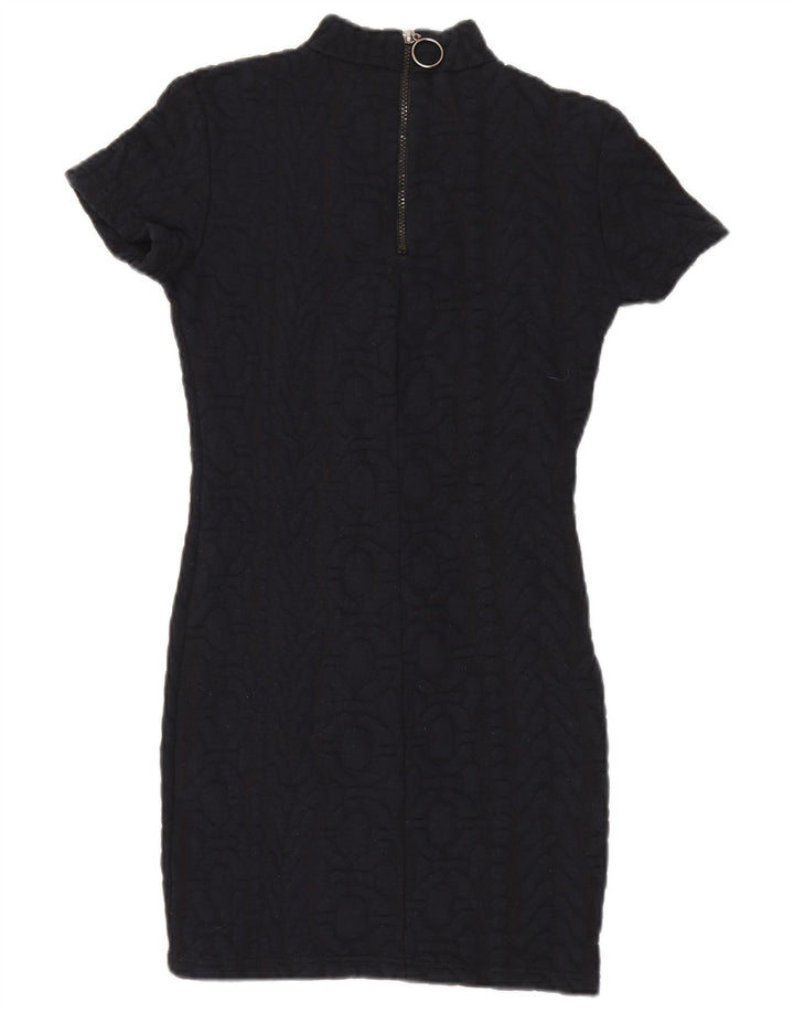 Topshop Dame Kortærmet Jumper Dress UK 10 Small Black Polyester