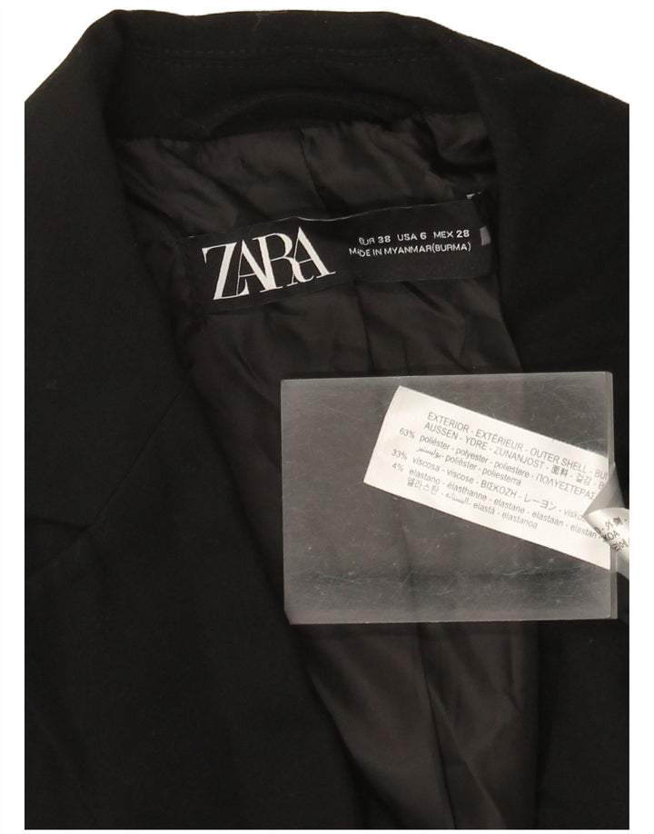 Zara Dame 1-knaps blazerjakke EU 38 Lille sort polyester