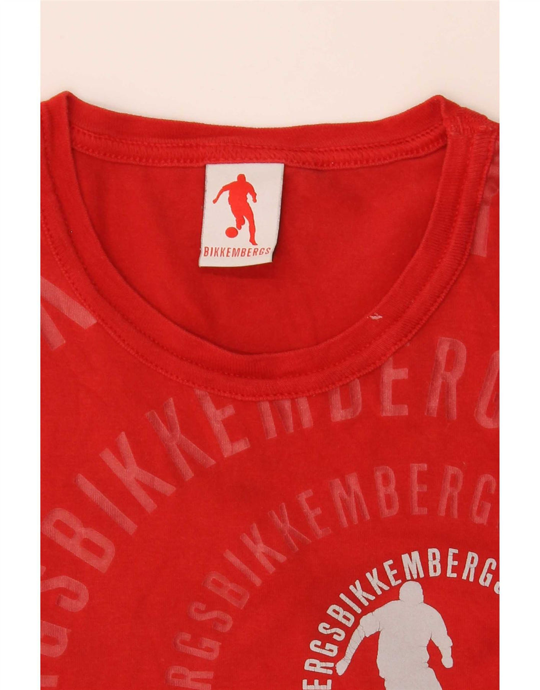 Bikkembergs Herre Grafisk T-Shirt Top Lille Rød Bomuld