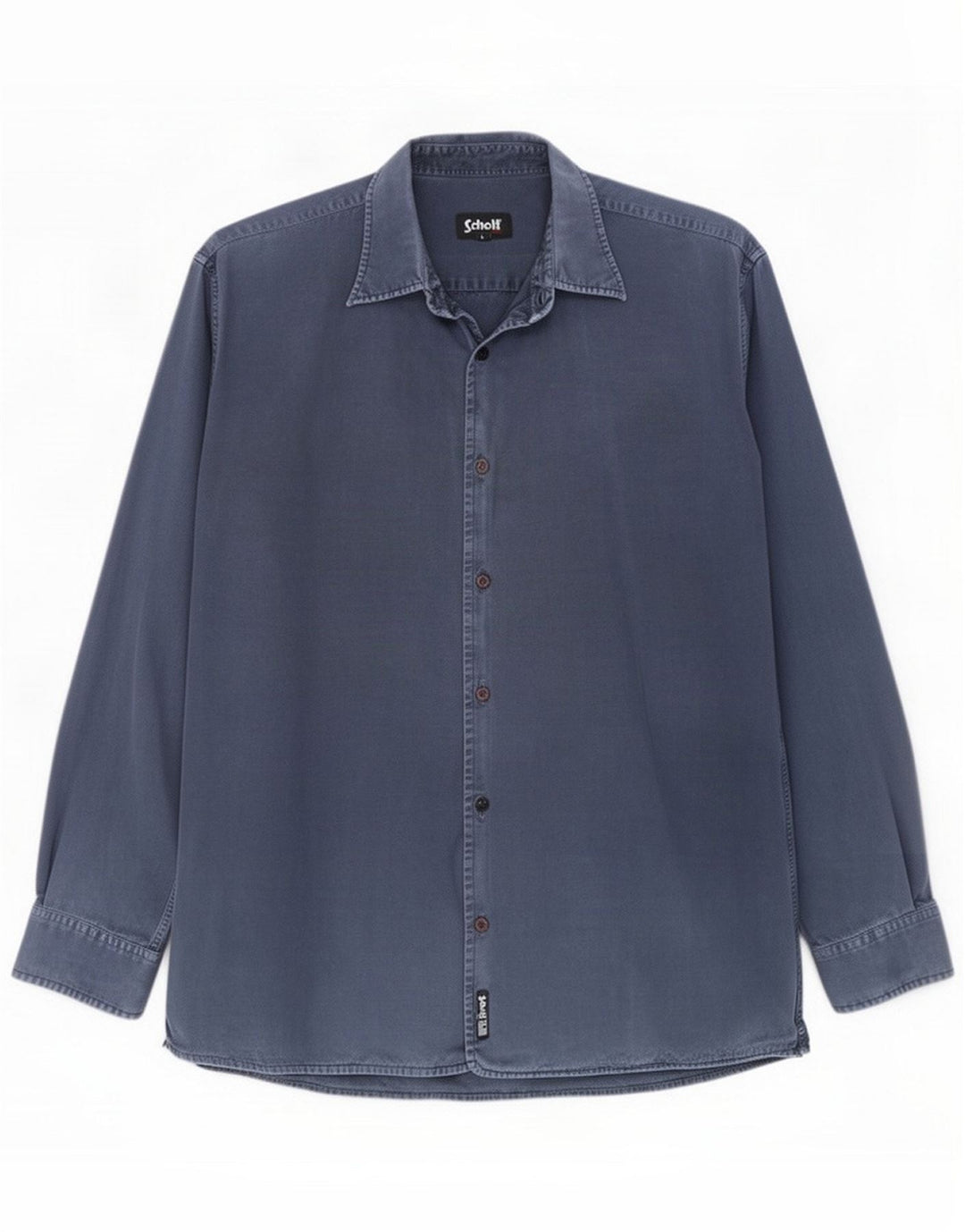 Schott Herreskjorte Large Blue Cotton