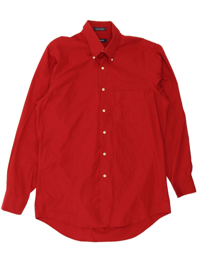 IZOD Mens Shirt Size 15 1/2 Medium Red Cotton Vintage Izod and Second-Hand Izod from Messina Hembry 