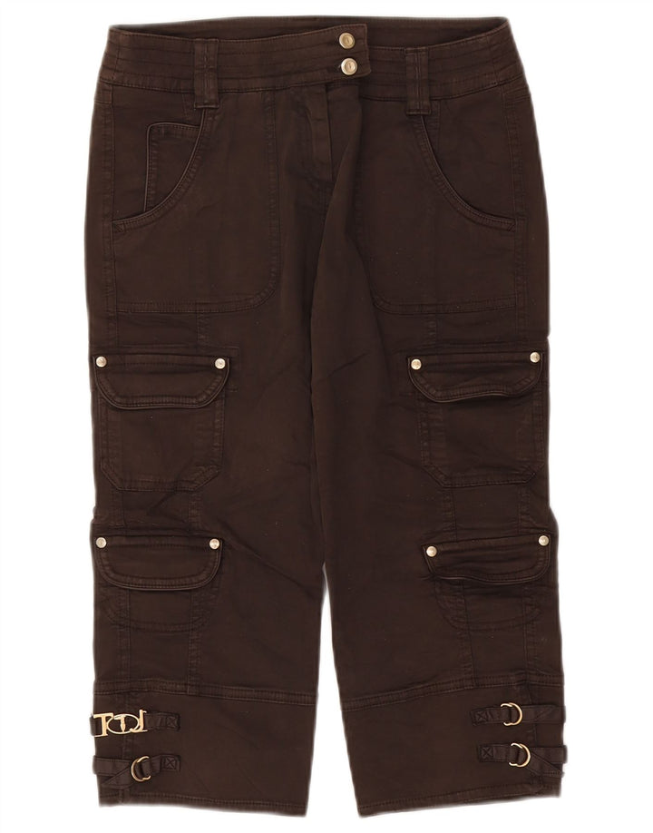 Trussardi Dame Cargo Capri Bukser IT 42 Medium W30 L19 Brun Bomuld