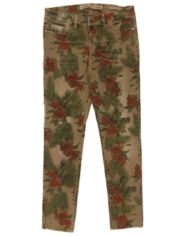 Guess Dame Low Skinny Jeans W27 L28 Khaki Floral