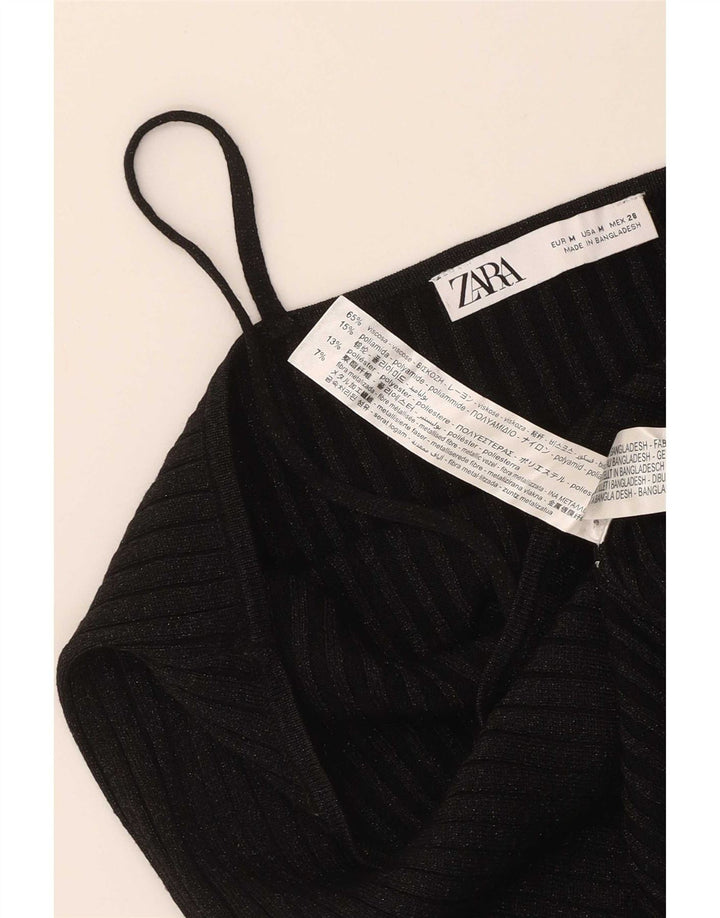 Zara Dame Cami Top UK 12 Medium Sort Flecked Viscose