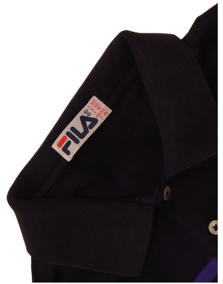 Fila Polo Shirt til mænd IT 50 Medium Navy Blue Colourblock