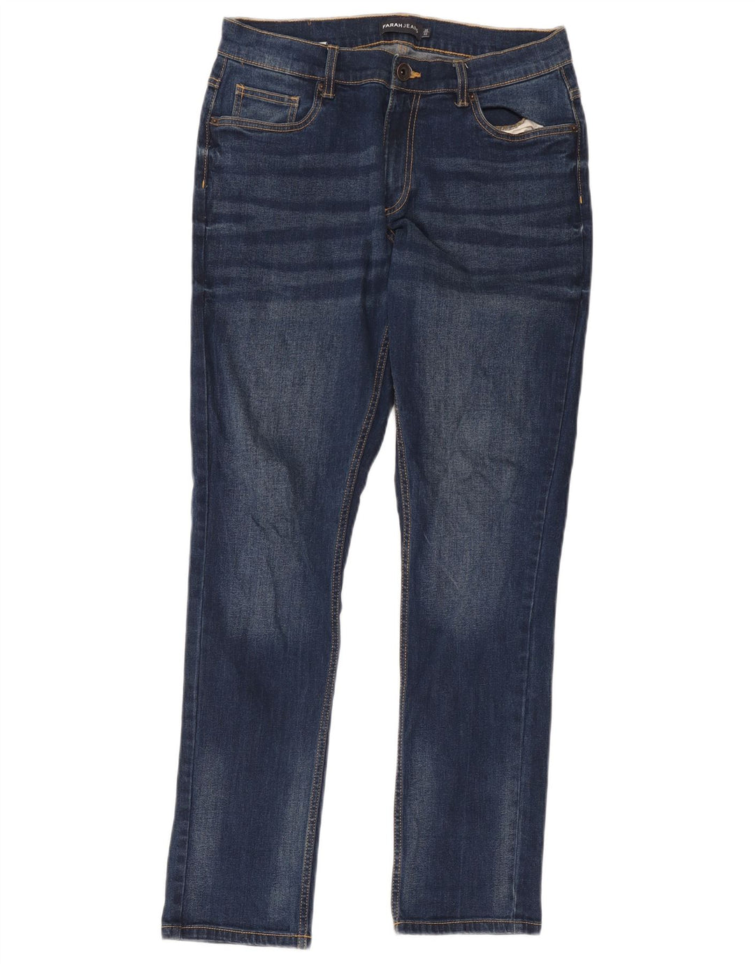 Farah Straight Jeans til mænd W30 L32 Marineblå bomuld