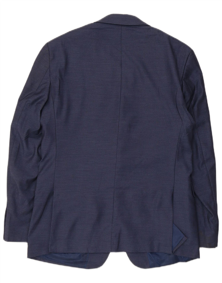 Calvin Klein Herre 2 Button Blazer Jacket UK 38 Medium Navy Blue Polyester