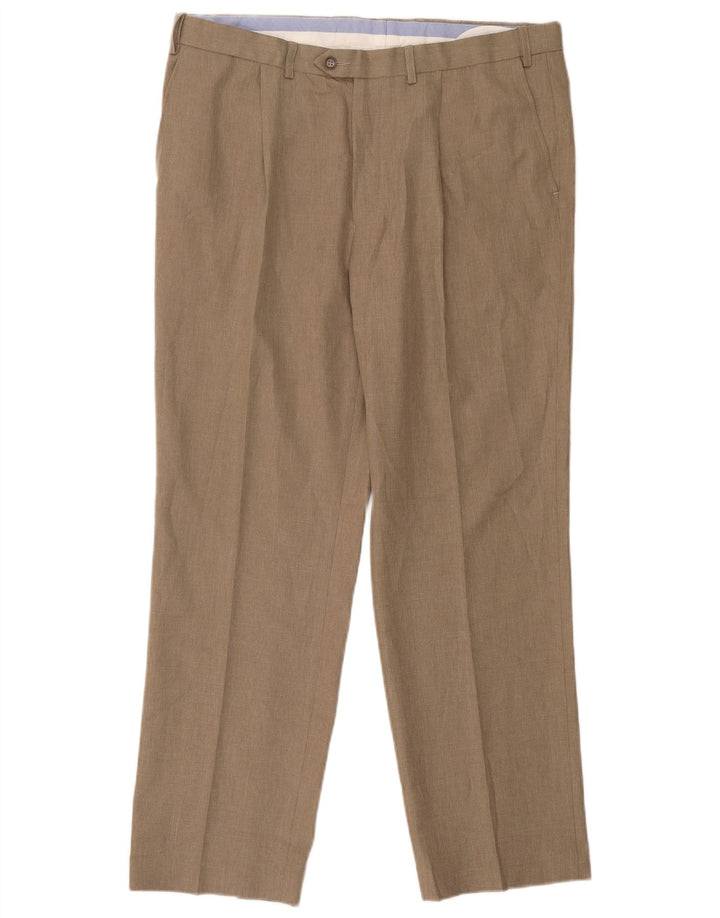 Marks & Spencer Herre Regular Fit Suit Bukser W38 L31 Beige Polyester